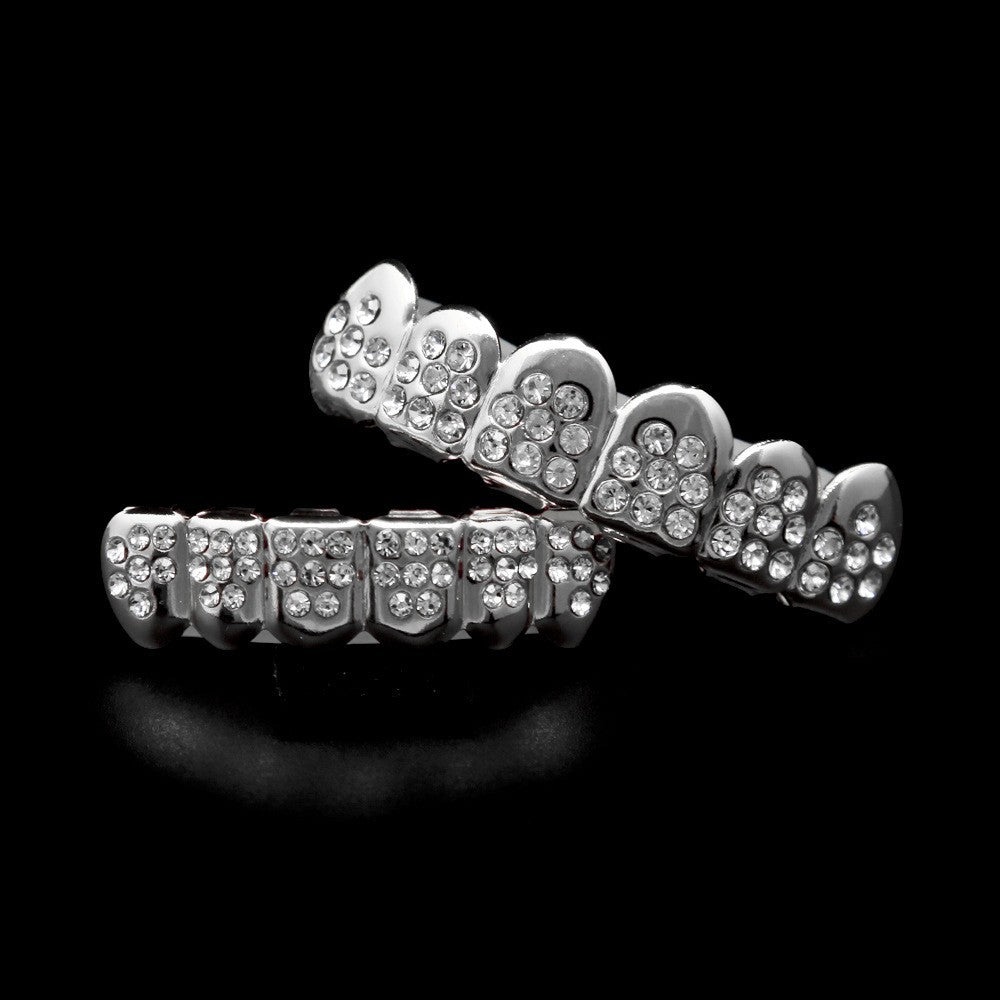 Hip-Hop-Grillz mit Diamanten und Vergoldung
