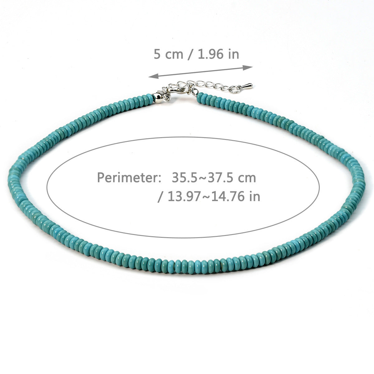 Türkisfarbene Perlenkette (Choker)