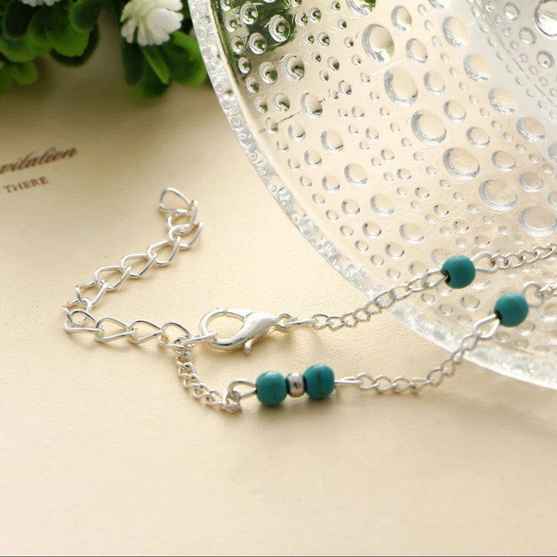 Boho handgemachtes Fußkettchen Perlenkette