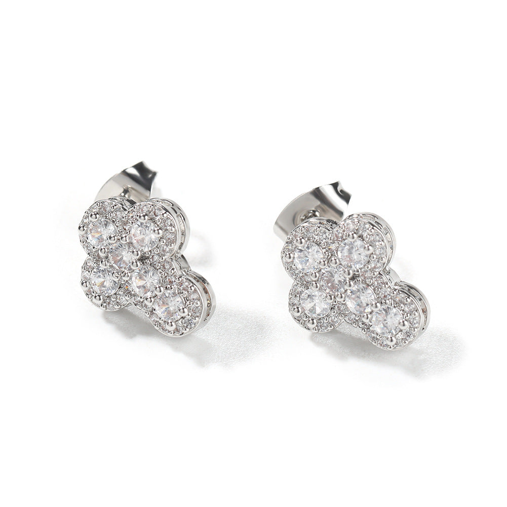 Hip-Hop-Fashion mit Diamanten besetzte Kreuzohrstecker
