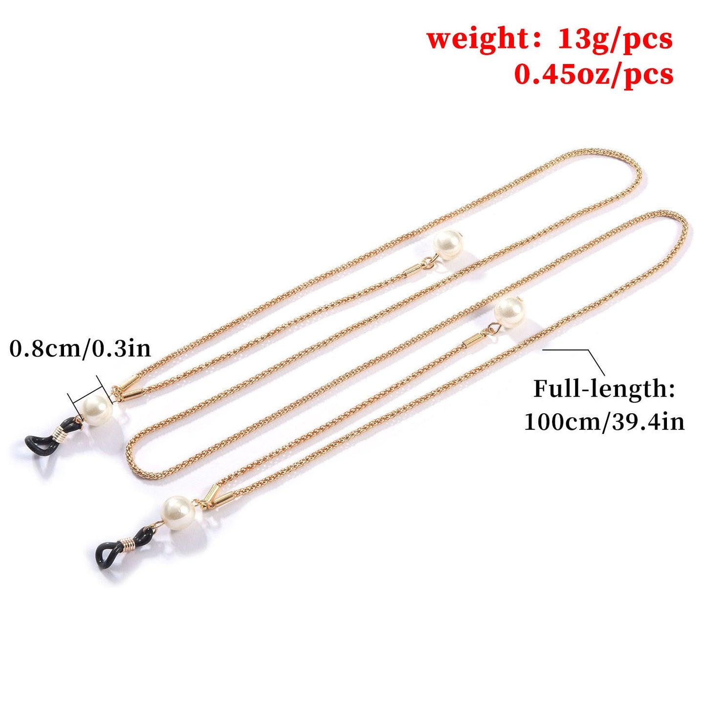 Perlen-Sonnenbrillenkette Brillenband Brillen-Metallkette
