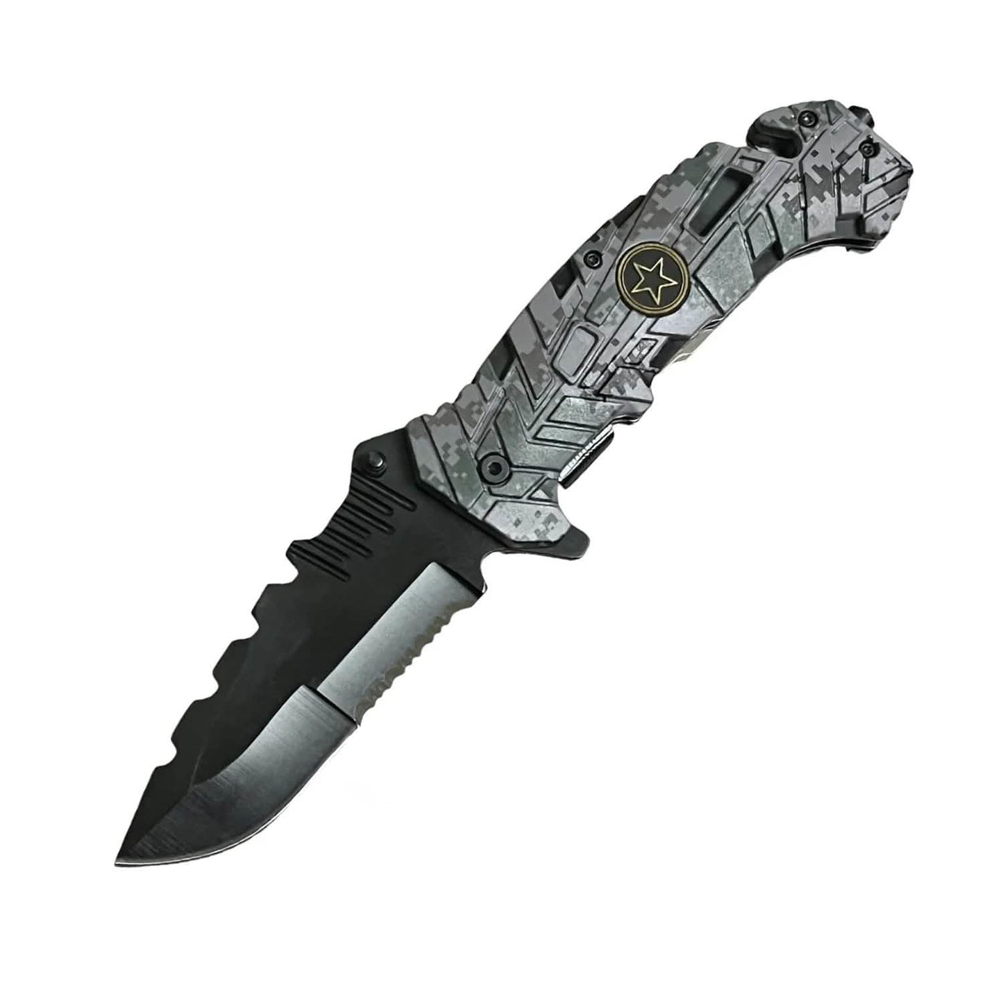 2er-Pack: 12,7 cm Springmesser mit getarntem Nylongriff