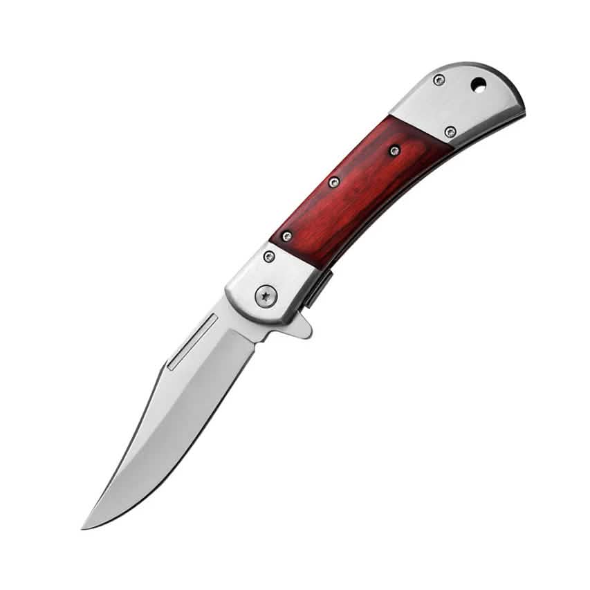 2er-Pack: 9,5 cm Einhandmesser mit Drop-Point-Klinge