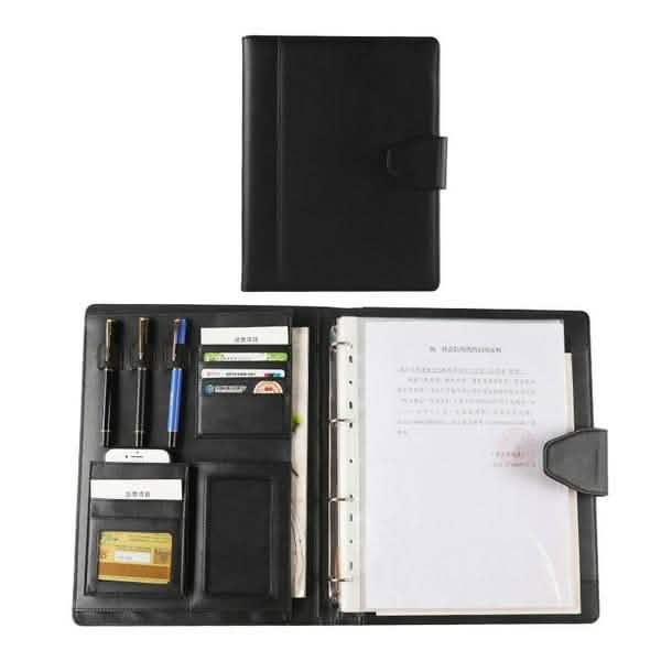 A4 Konferenzmappe Soft-Leder Portfolio Organizer mit Taschenrechner