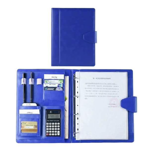 A4 Konferenzmappe Soft-Leder Portfolio Organizer mit Taschenrechner