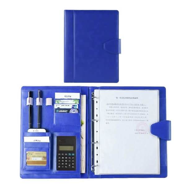 A4 Konferenzmappe Soft-Leder Portfolio Organizer mit Taschenrechner