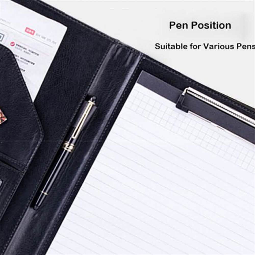 A4 Konferenzmappe Soft-Leder Portfolio Organizer mit Taschenrechner