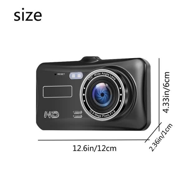 A6T 4-Zoll 170° Weitwinkel Full HD 1080P Auto DVR Dual-Objektiv Dashcam Rückfahrkamera Videorecorder mit Touchscreen