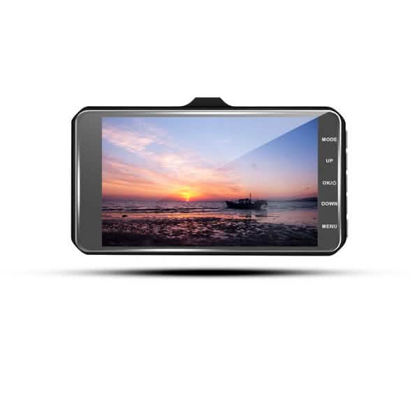 A6T 4-Zoll 170° Weitwinkel Full HD 1080P Auto DVR Dual-Objektiv Dashcam Rückfahrkamera Videorecorder mit Touchscreen