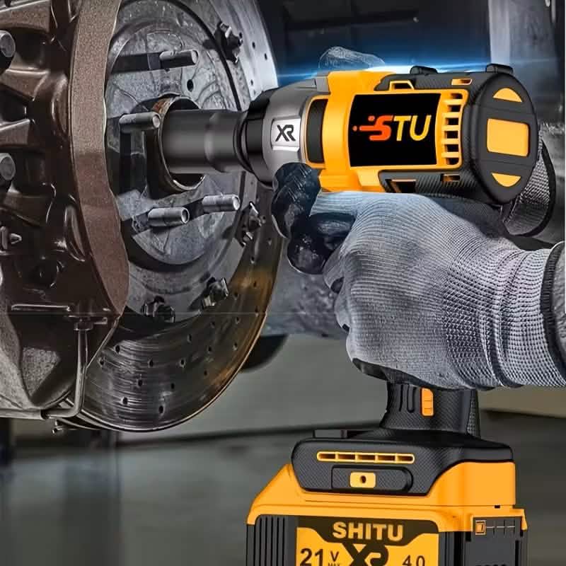 21V Akku-Bürstenloser Schlagschrauber-Bohrer-Set – Lithium-Bohrer + Akku x1, 4000mAh Akku, Werkzeugkoffer & Zubehör