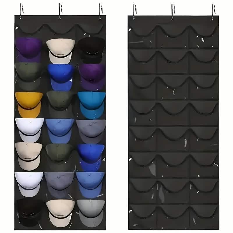 Hängender Organizer für die Tür mit 24 Fächern – platzsparende Aufbewahrung aus Nylon mit transparenten Taschen