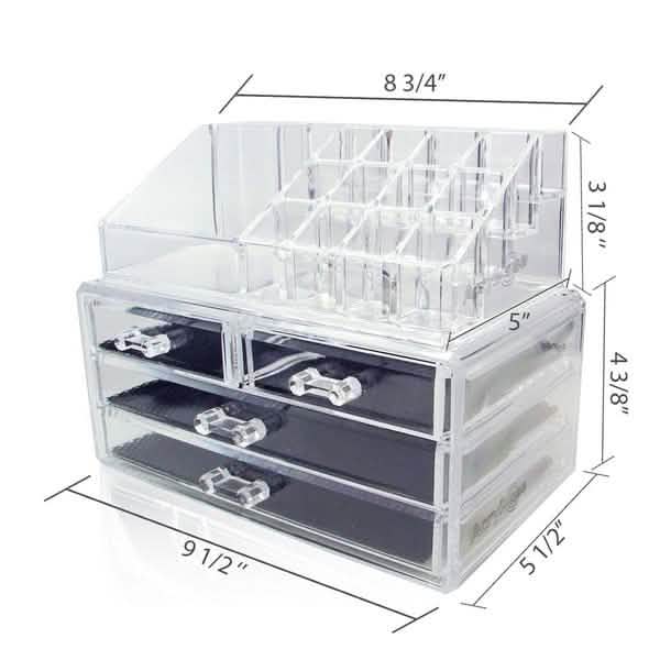 2er-Pack: Acryl Make-up Organizer Kosmetik Schmuck Display Box