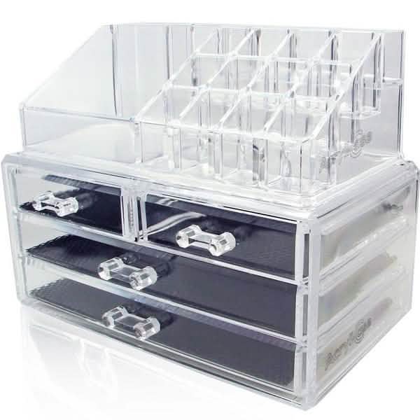 2er-Pack: Acryl Make-up Organizer Kosmetik Schmuck Display Box