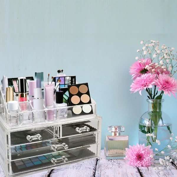2er-Pack: Acryl Make-up Organizer Kosmetik Schmuck Display Box
