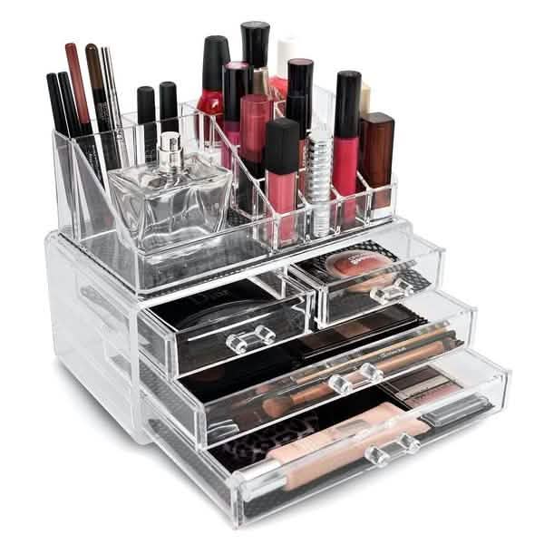 2er-Pack: Acryl Make-up Organizer Kosmetik Schmuck Display Box