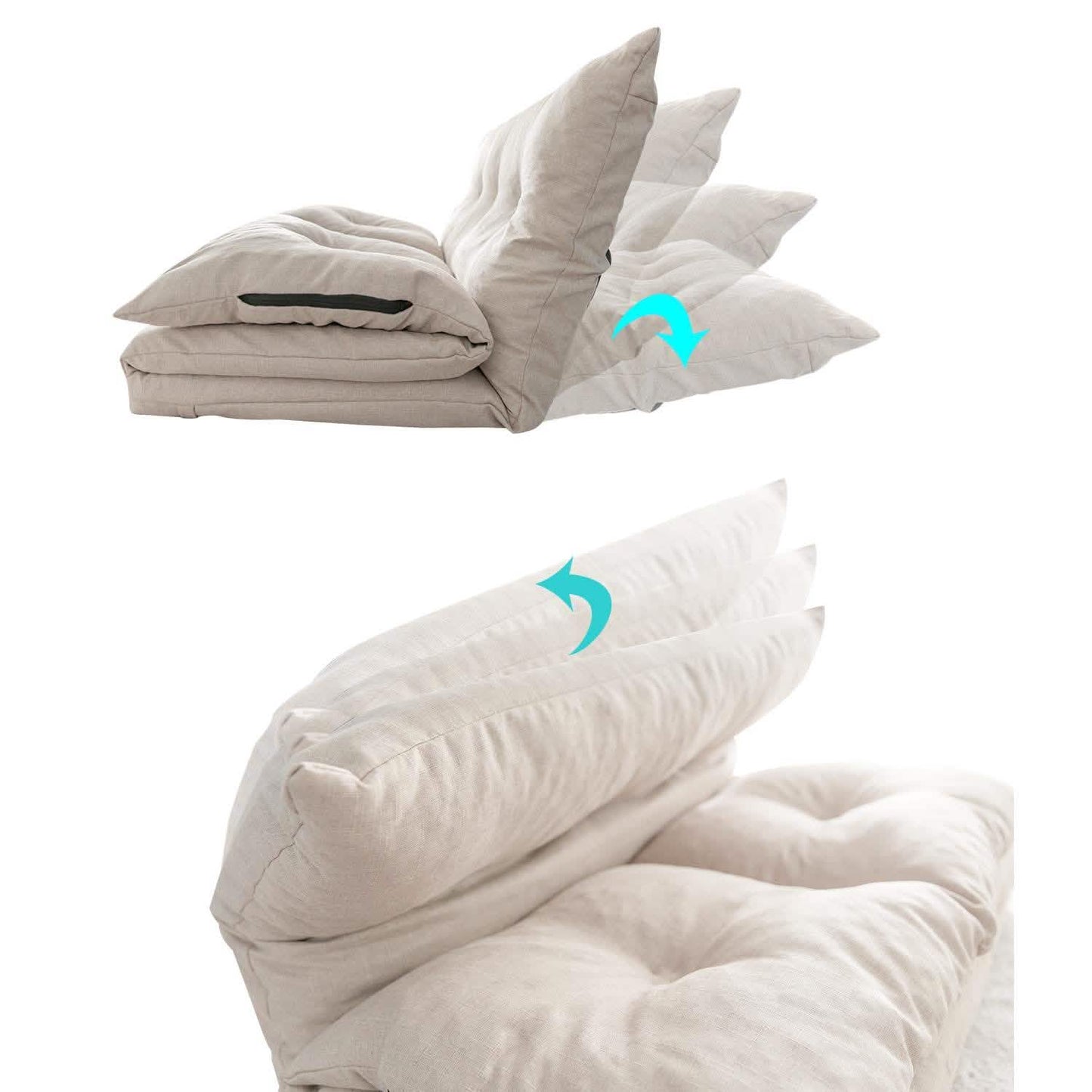 Verstellbarer Stoff Klappliegestuhl Sofa Bodencouch und Sofa