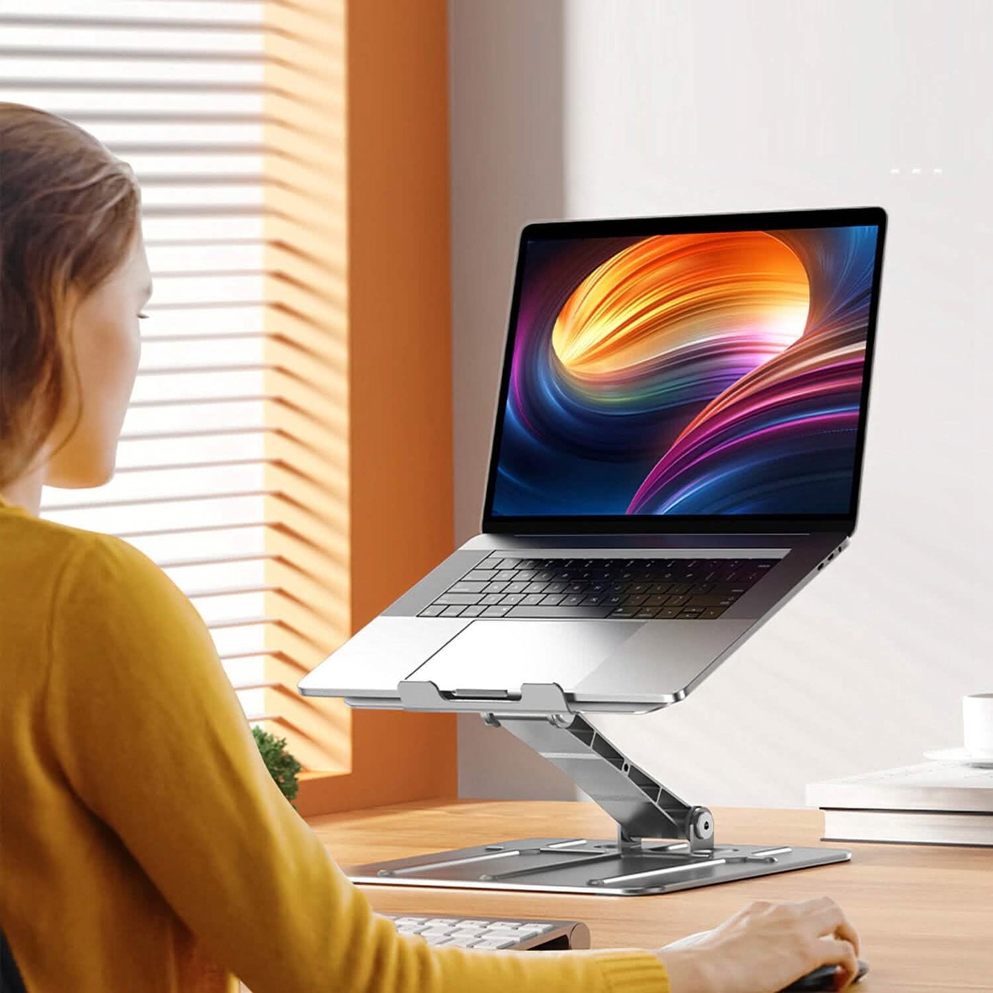 Verstellbarer, stufenloser Laptopständer mit Höhenverstellung