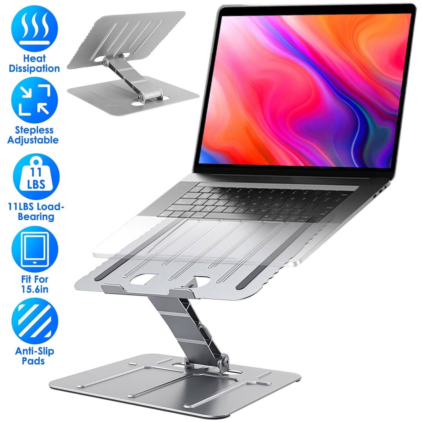 Verstellbarer, stufenloser Laptopständer mit Höhenverstellung
