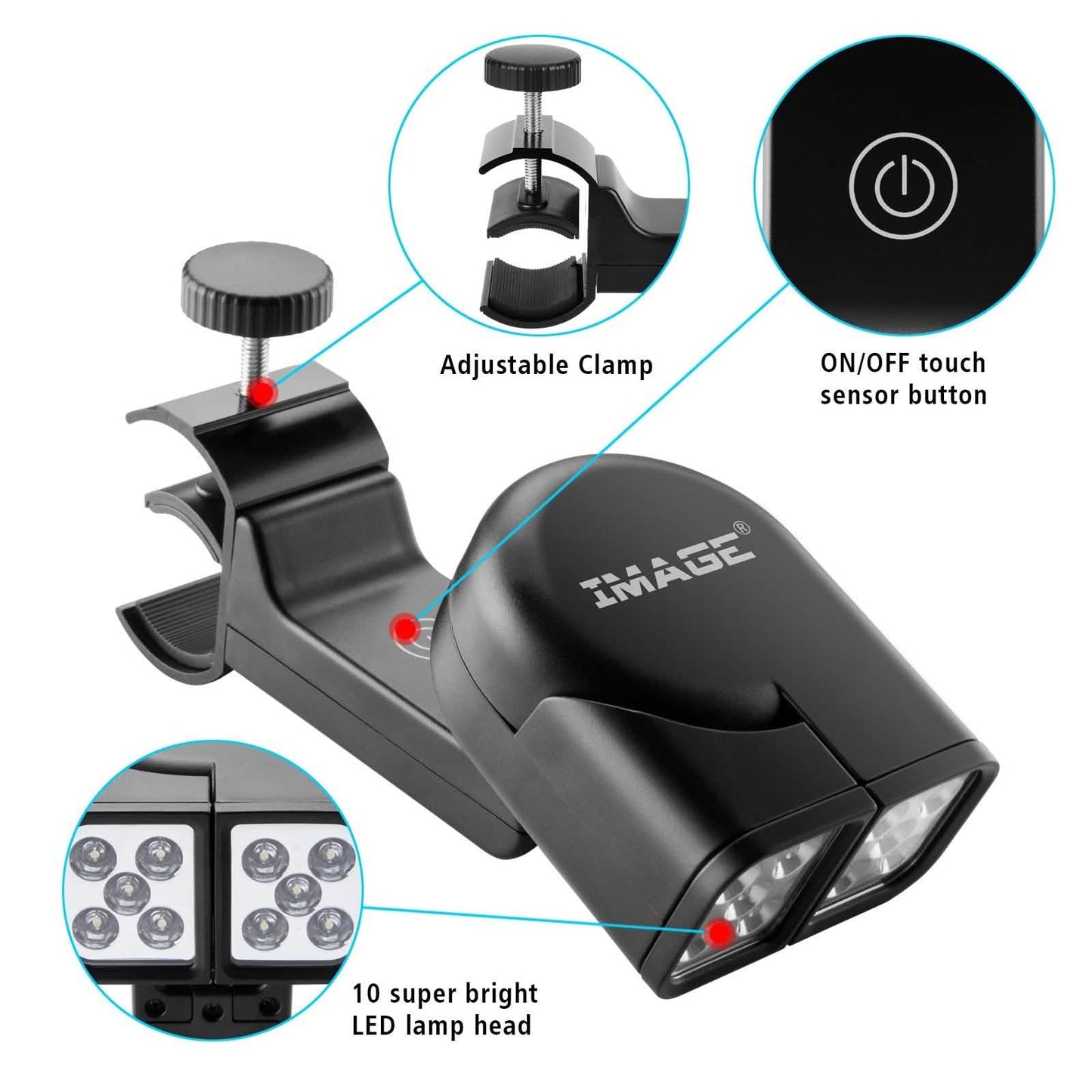 Verstellbare, superhelle BBQ-Grilllichter, 360 Grad drehbar, zum Kochen und Campen