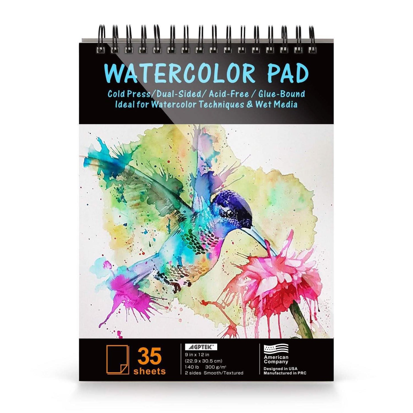 AGPtEk Aquarellpapierblock, 35 Blatt, 12 Zoll