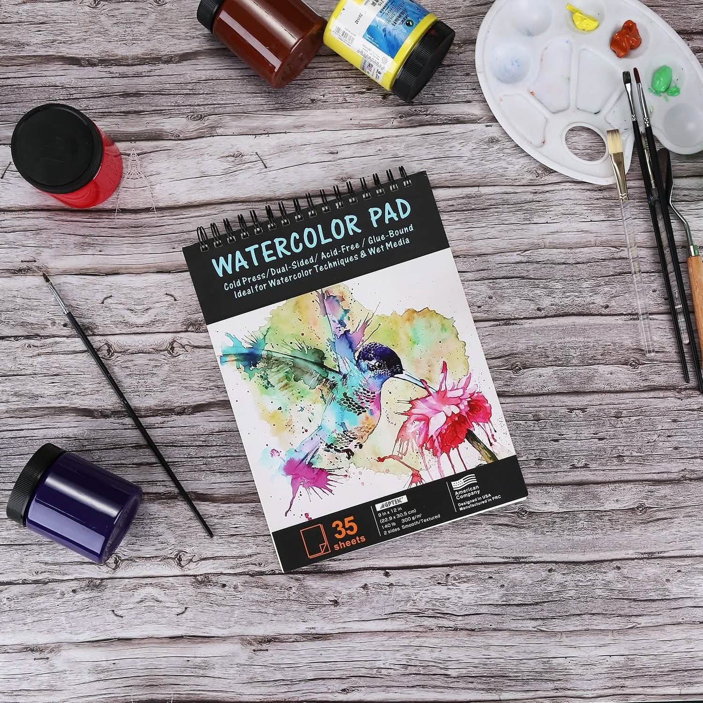 AGPtEk Aquarellpapierblock, 35 Blatt, 12 Zoll
