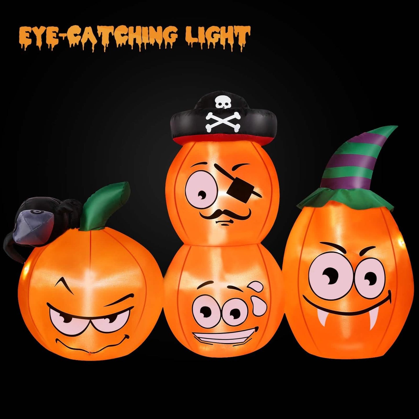 AGPTEK 1,5 m Halloween Kürbis Außendekoration