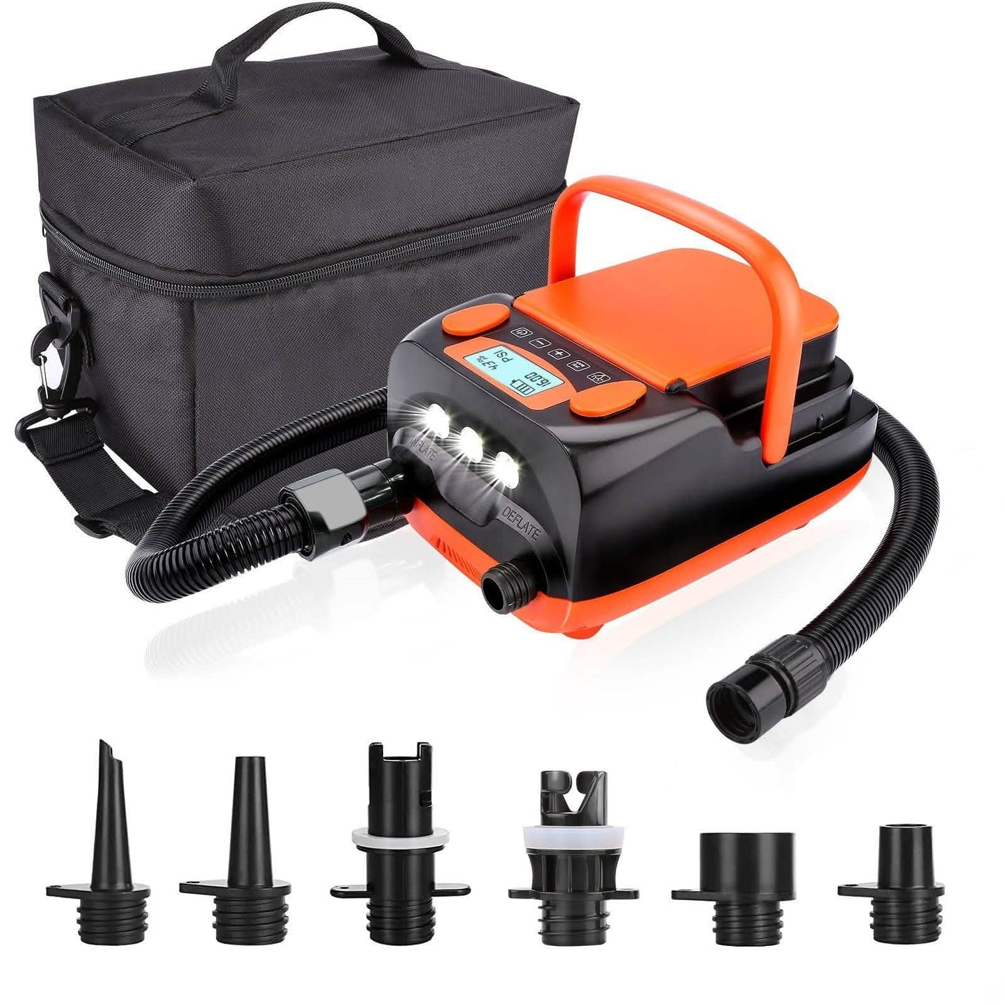 AGPtEK elektrische Luftpumpe digital 16PSI 12V wiederaufladbare SUP elektrische Luftpumpenkompressor