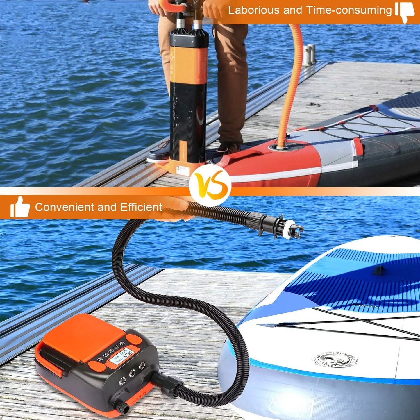 AGPtEK elektrische Luftpumpe digital 16PSI 12V wiederaufladbare SUP elektrische Luftpumpenkompressor