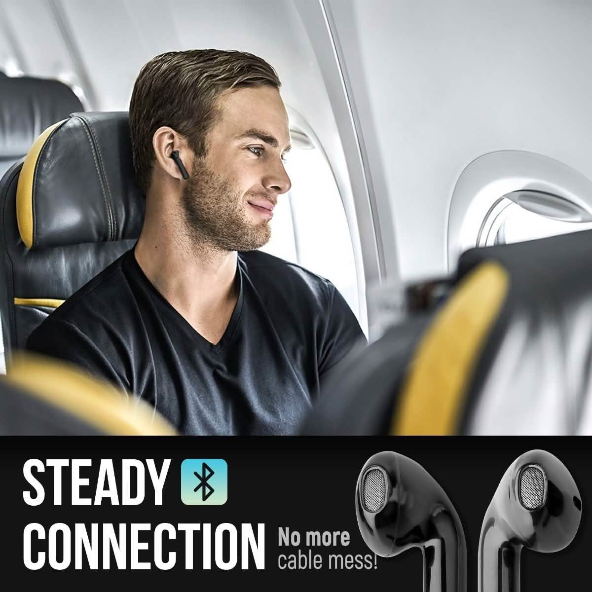 Airbuds Kabellose Bluetooth-Kopfhörer mit Ladecase und Bonus Qi-Ladematte