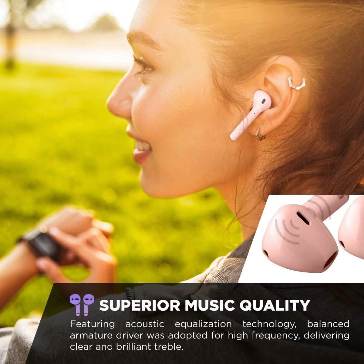 Airbuds Kabellose Bluetooth-Kopfhörer mit Ladecase und Bonus Qi-Ladematte