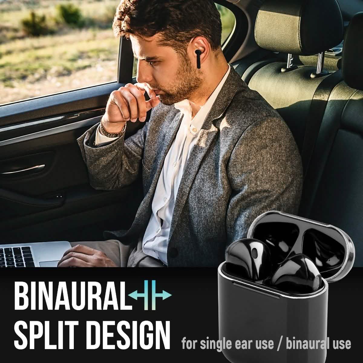 Airbuds Kabellose Bluetooth-Kopfhörer mit Ladecase und Bonus Qi-Ladematte