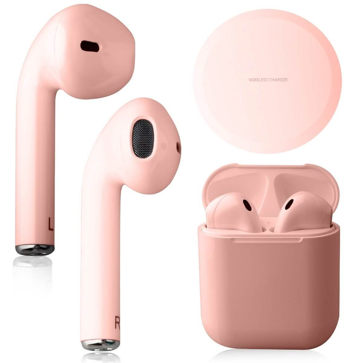 Airbuds Kabellose Bluetooth-Kopfhörer mit Ladecase und Bonus Qi-Ladematte