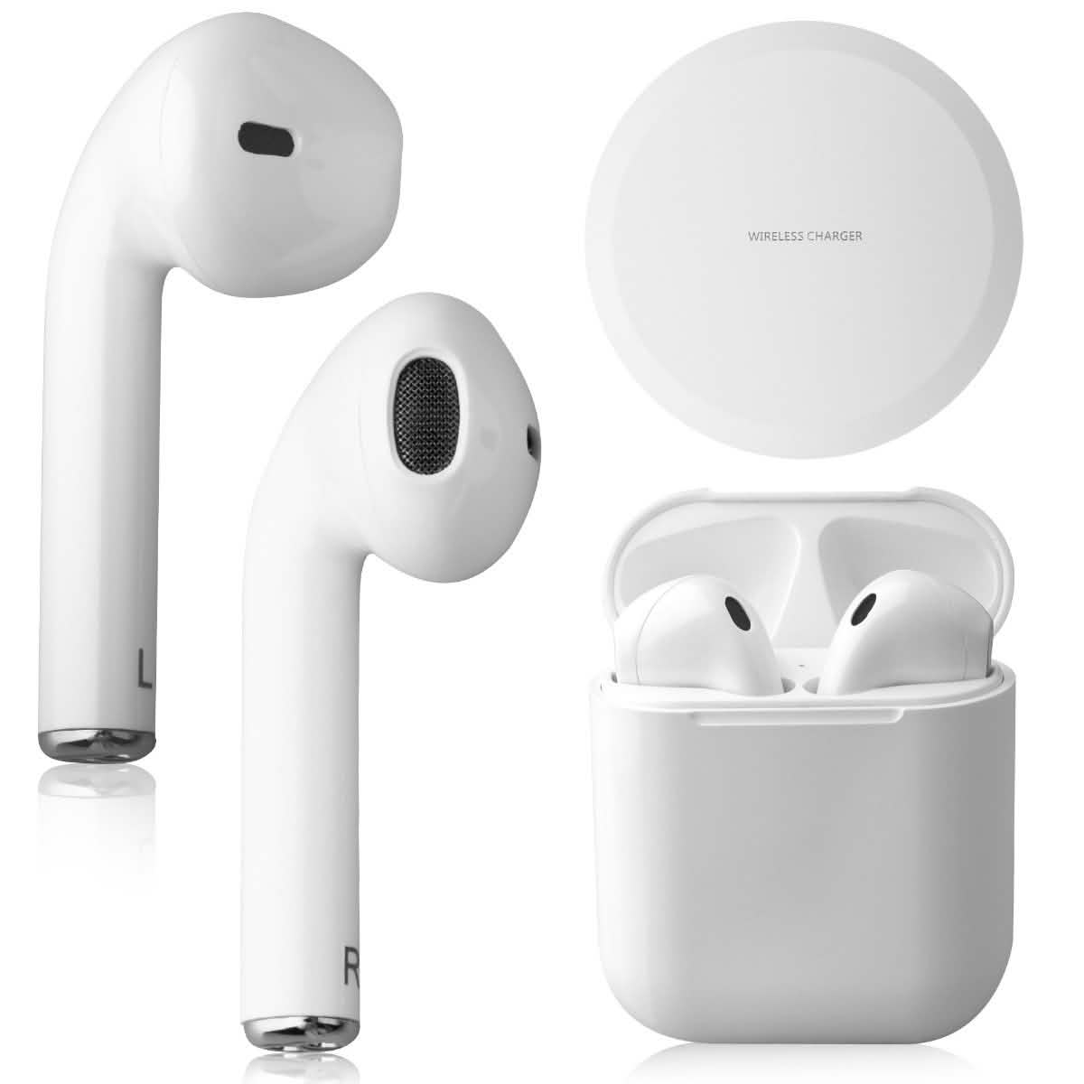 Airbuds Kabellose Bluetooth-Kopfhörer mit Ladecase und Bonus Qi-Ladematte