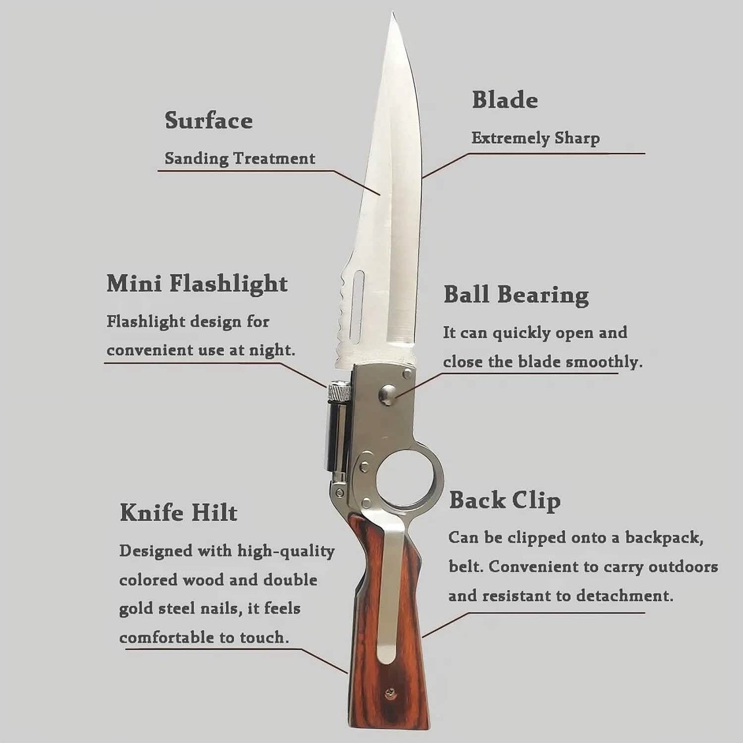 AK47 Taschenklappmesser, Taktisches Messer für Camping, Jagd, Überleben, Indoor- und Outdoor-Aktivitäten