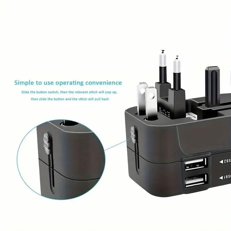 All-in-One Universal-Reiseladegerät mit zwei USB-Ladeanschlüssen