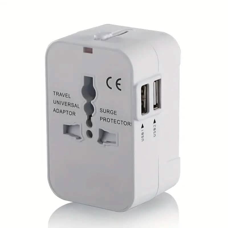 All-in-One Universal-Reiseladegerät mit zwei USB-Ladeanschlüssen