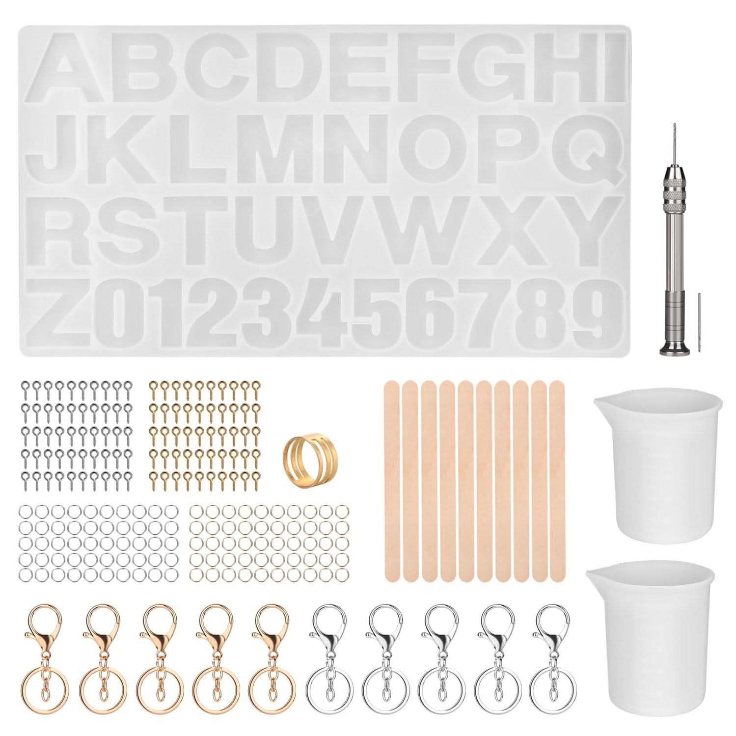 Alphabet-Zahlen Silikonform Set DIY Gussform Schmuckherstellung Handwerk