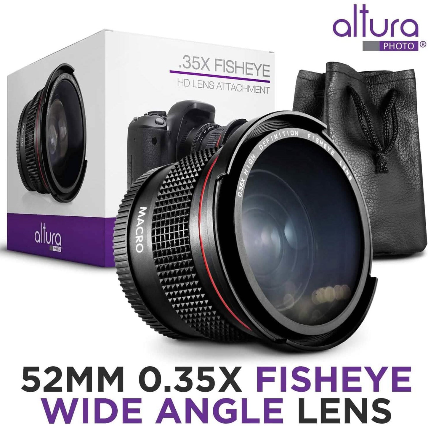 Altura Photo 52MM 0.35x HD Fisheye Nikon Weitwinkelobjektiv (mit Makro-Anteil) (Generalüberholt)