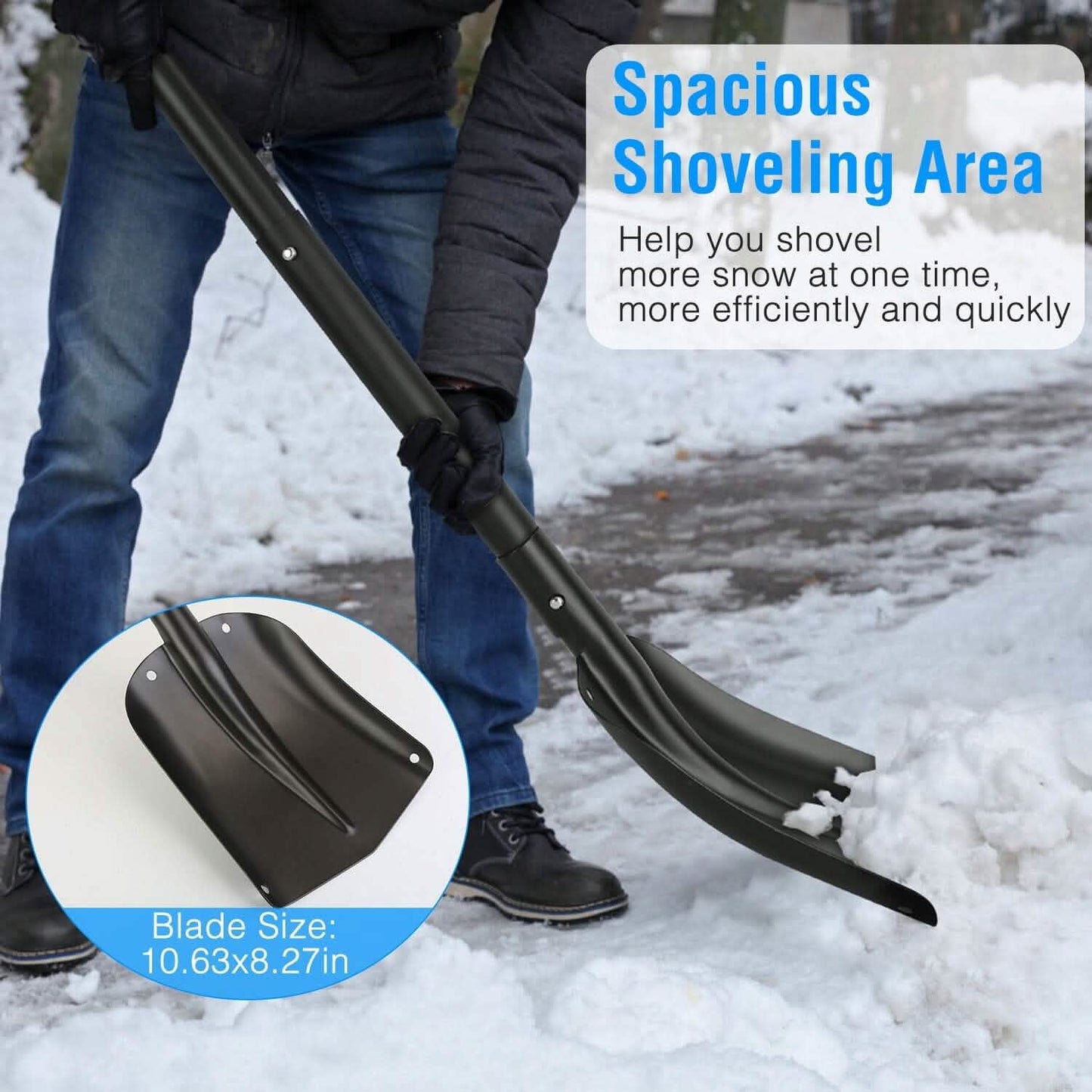 Aluminium-Schneeschaufel Tragbare, leichte Camping-, Garten-, Strand-Schaufel