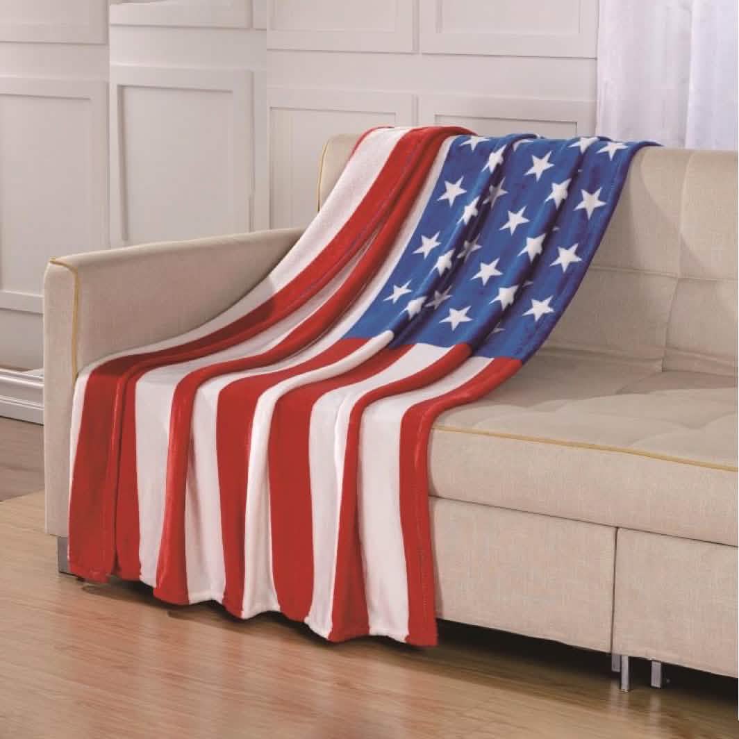 Amerikanische Flagge Ultra-weiche Überwurfdecke im Überformat