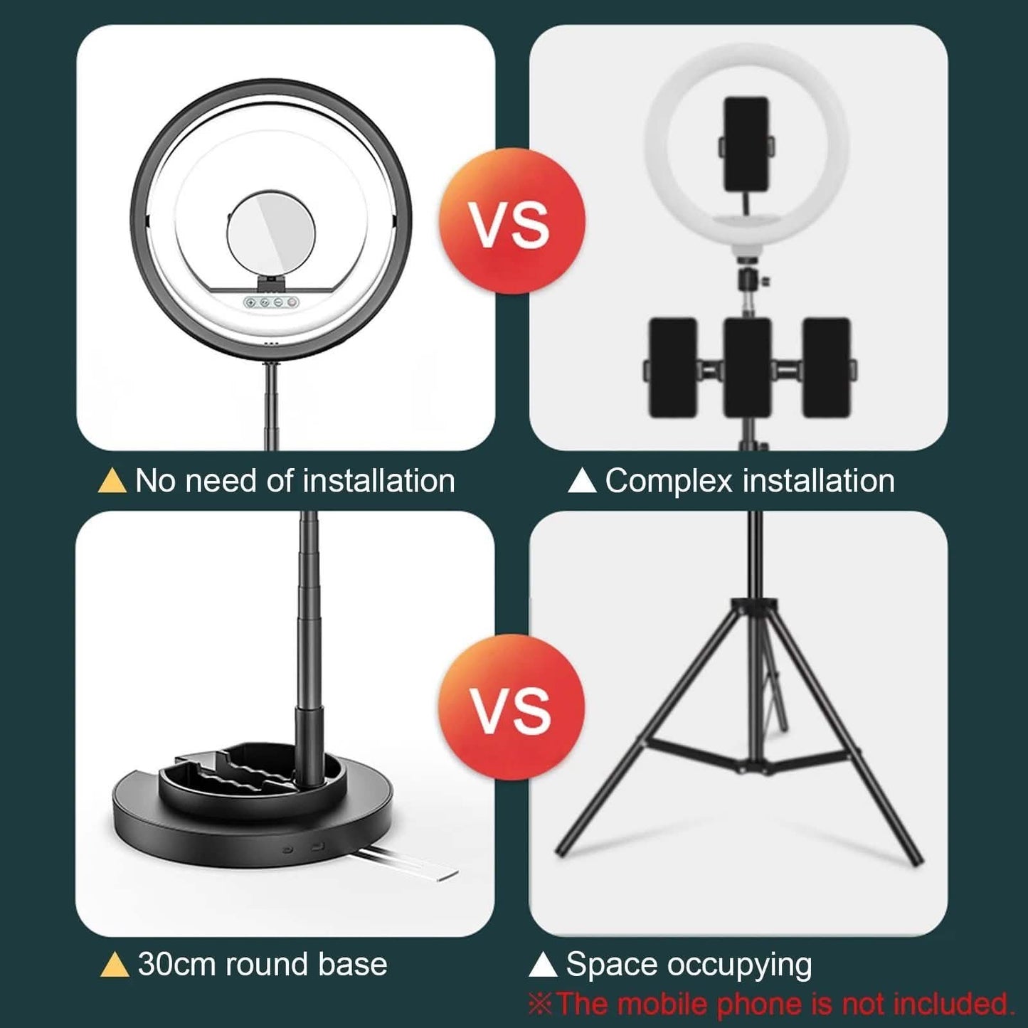 Andoer JMT2 PRO 360° drehbares Mini-Ringlicht