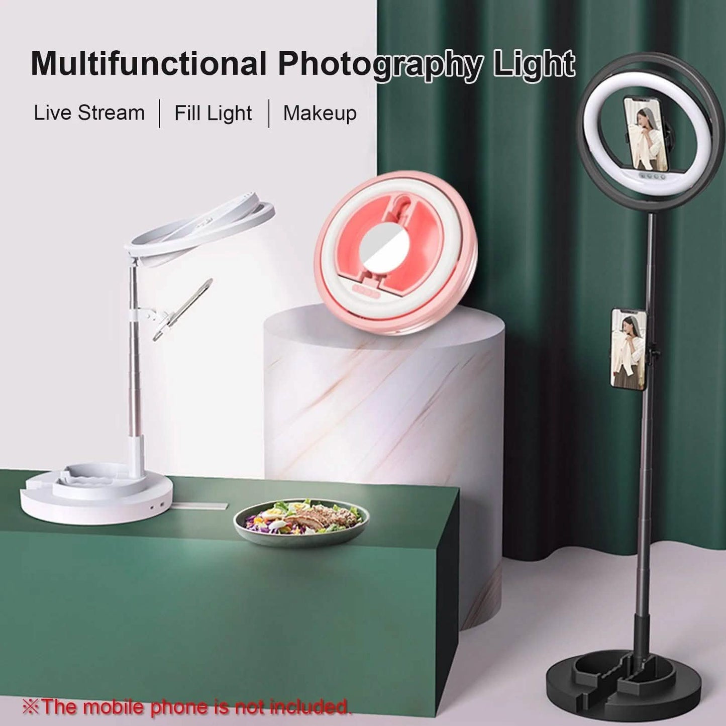 Andoer JMT2 PRO 360° drehbares Mini-Ringlicht
