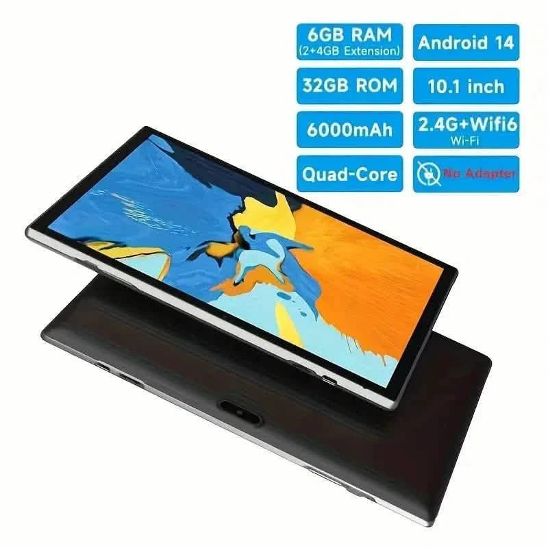 Android 14 10-Zoll Tablet 2GB+4GB RAM + 32GB ROM + 1TB erweiterbar
