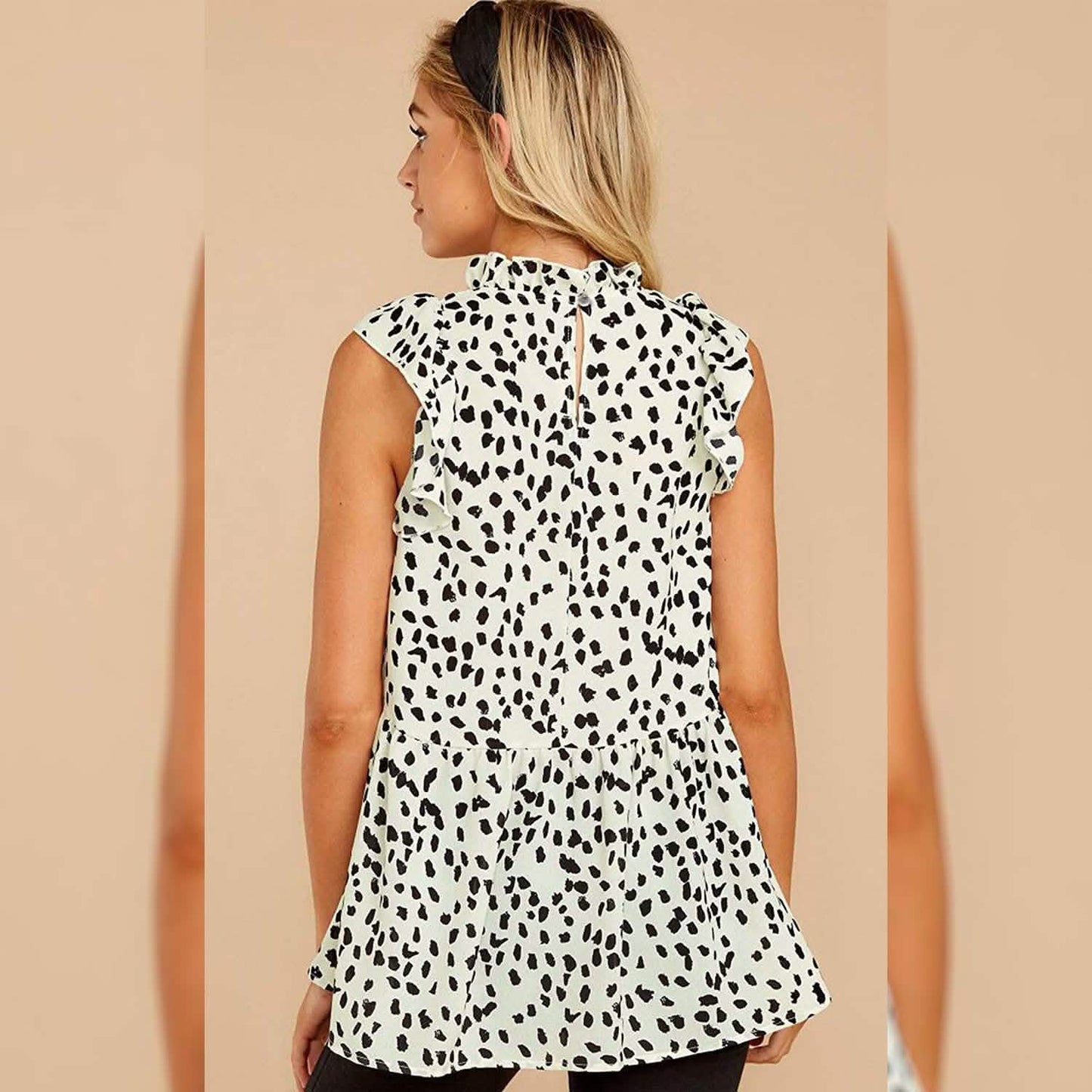 Angashion Damen Freizeit Bluse mit Blumenmuster Babydoll Tunika Oberteile