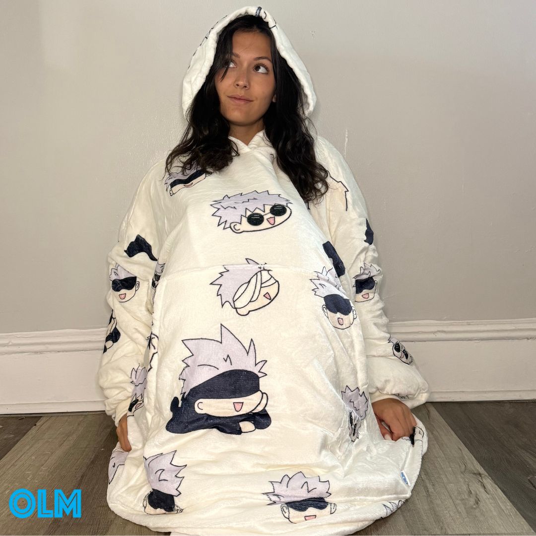 Jujutsu Kaisen Gojo Tragbare Decken-Kapuzenpullover für Erwachsene & Kinder | OLM Toys