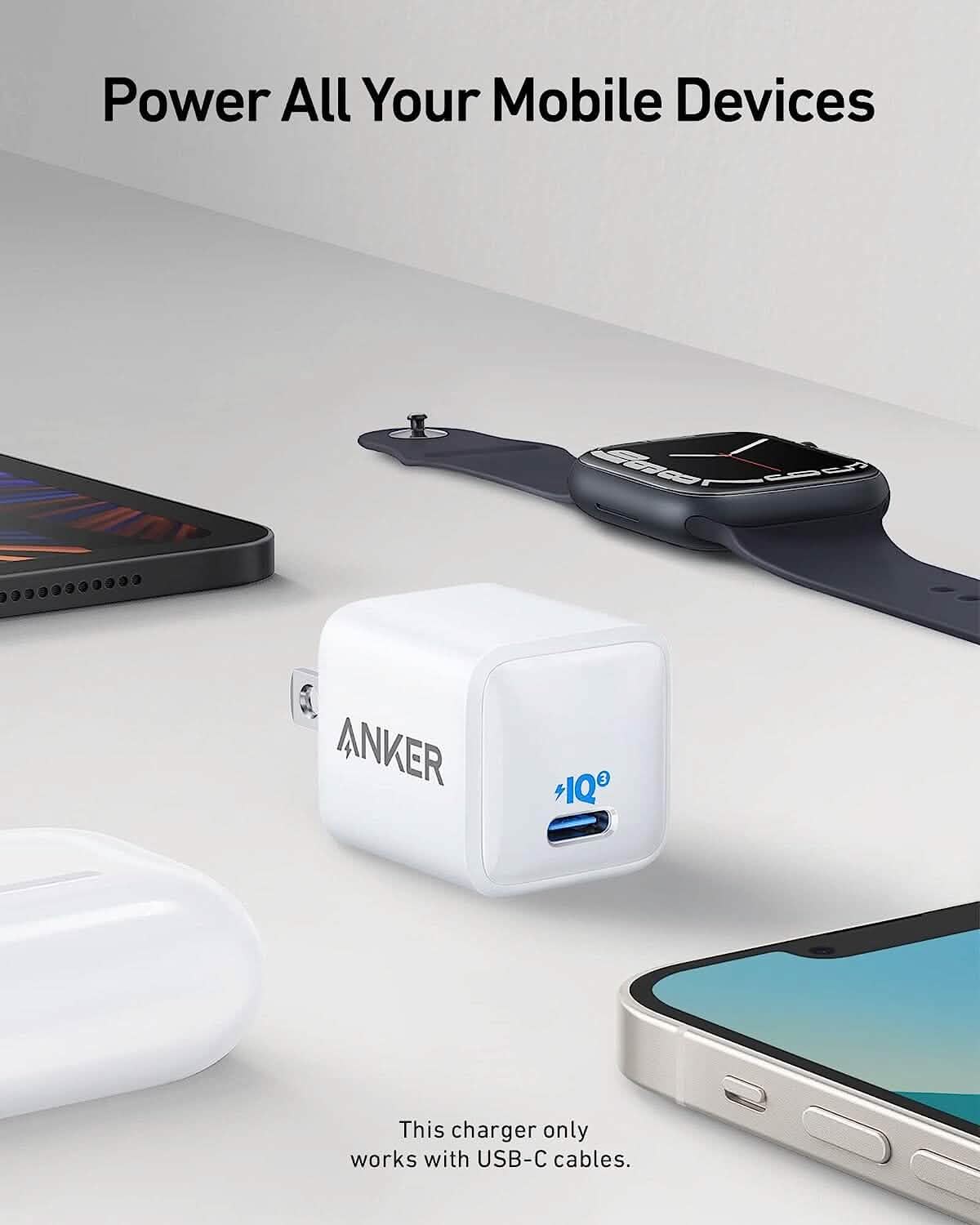 Anker Nano 511 Kompaktes USB-C 18W Schnellladegerät für iPhone iPad (Generalüberholt)
