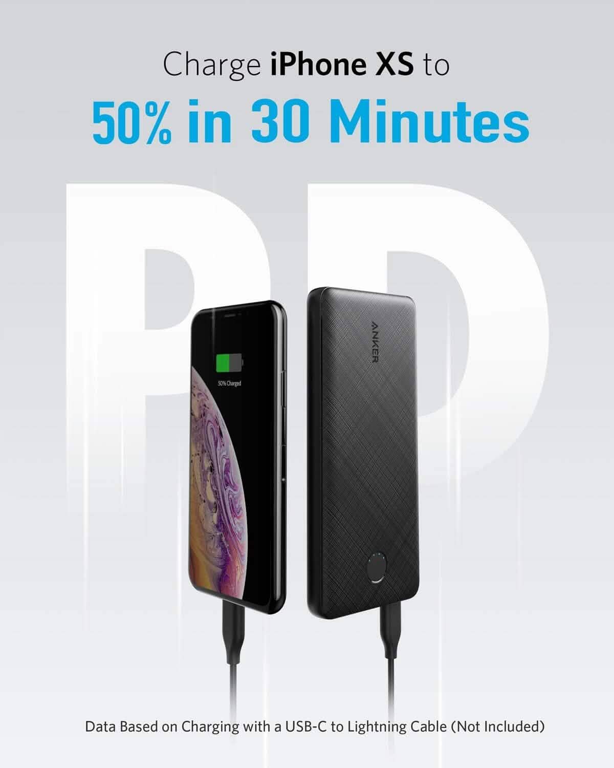Anker USB-C Tragbares Ladegerät, 18W PowerCore Slim 10000 PD, 10000mAh Power Delivery Powerbank (Generalüberholt)
