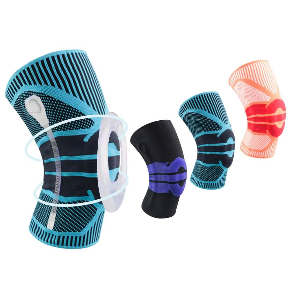 Rutschfeste Federn Stabilisatoren Knie-Kompressionsbandage mit Patella-Gel-Polster