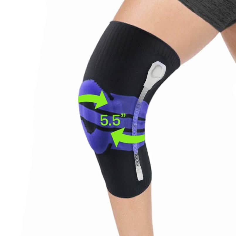 Rutschfeste Federn Stabilisatoren Knie-Kompressionsbandage mit Patella-Gel-Polster