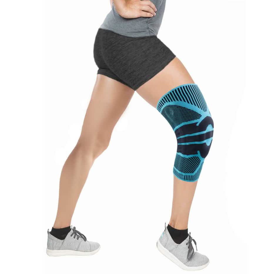 Rutschfeste Federn Stabilisatoren Knie-Kompressionsbandage mit Patella-Gel-Polster